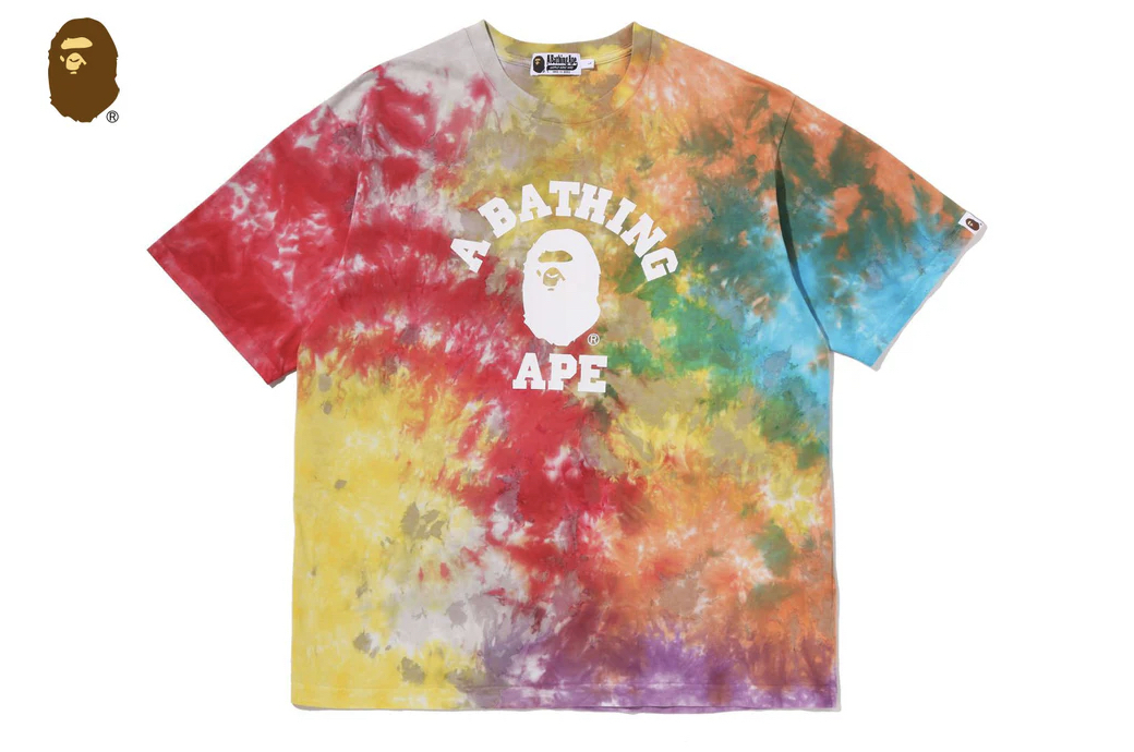 【BAPE男生】0509發售 寬版TIE DYE COLLEGE RELAXED FIT TEE