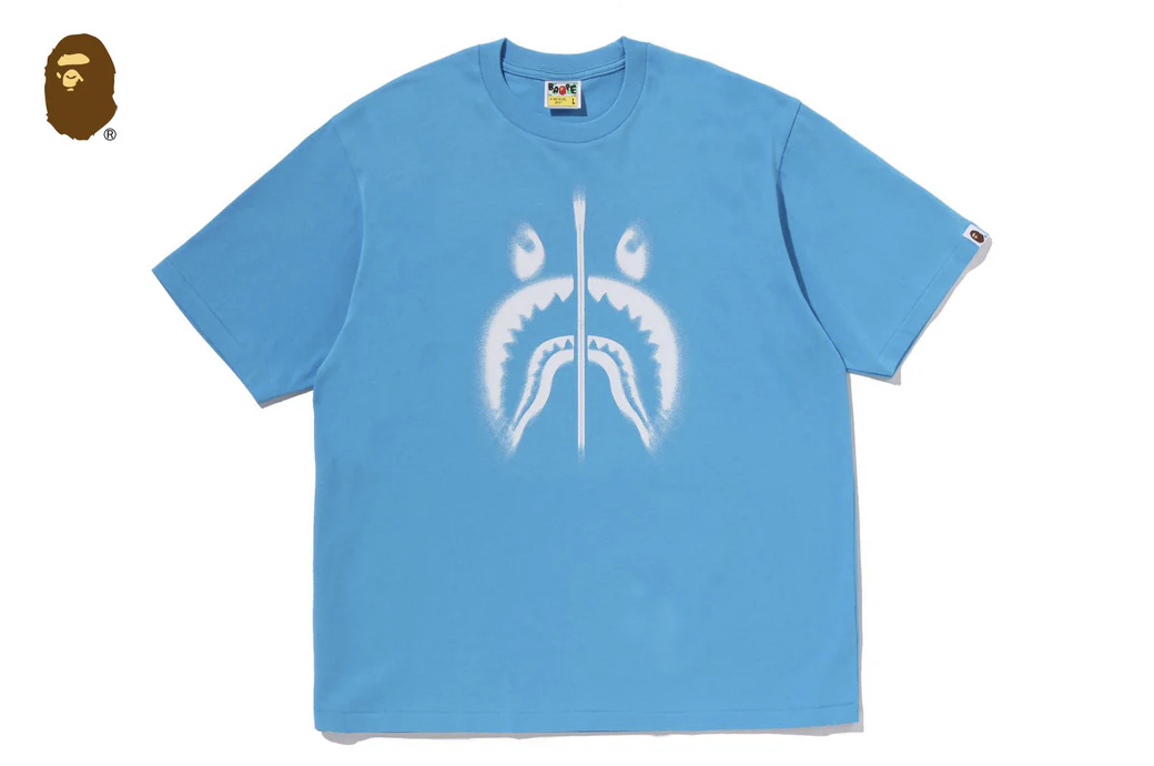 【BAPE男生】0509發售 寬版 SPRAY SHARK RELAXED FIT TEE