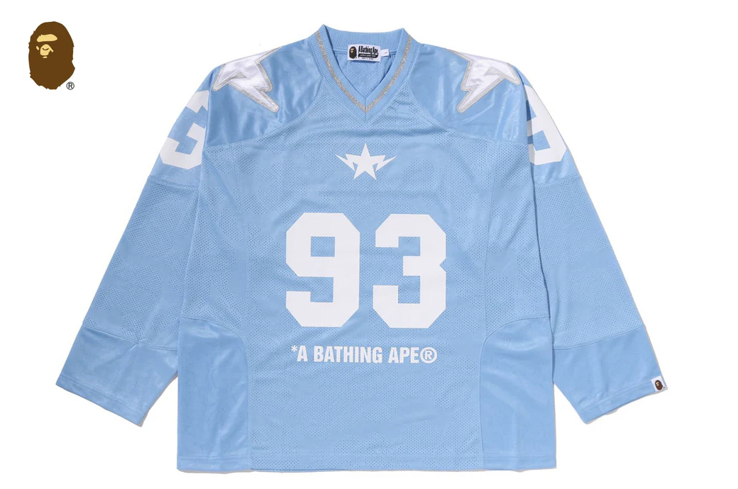 【BAPE男生】0509發售 寬版 LINE CAMO MULTI LOGO CROPPED FIT FOOTBALL JERSEY