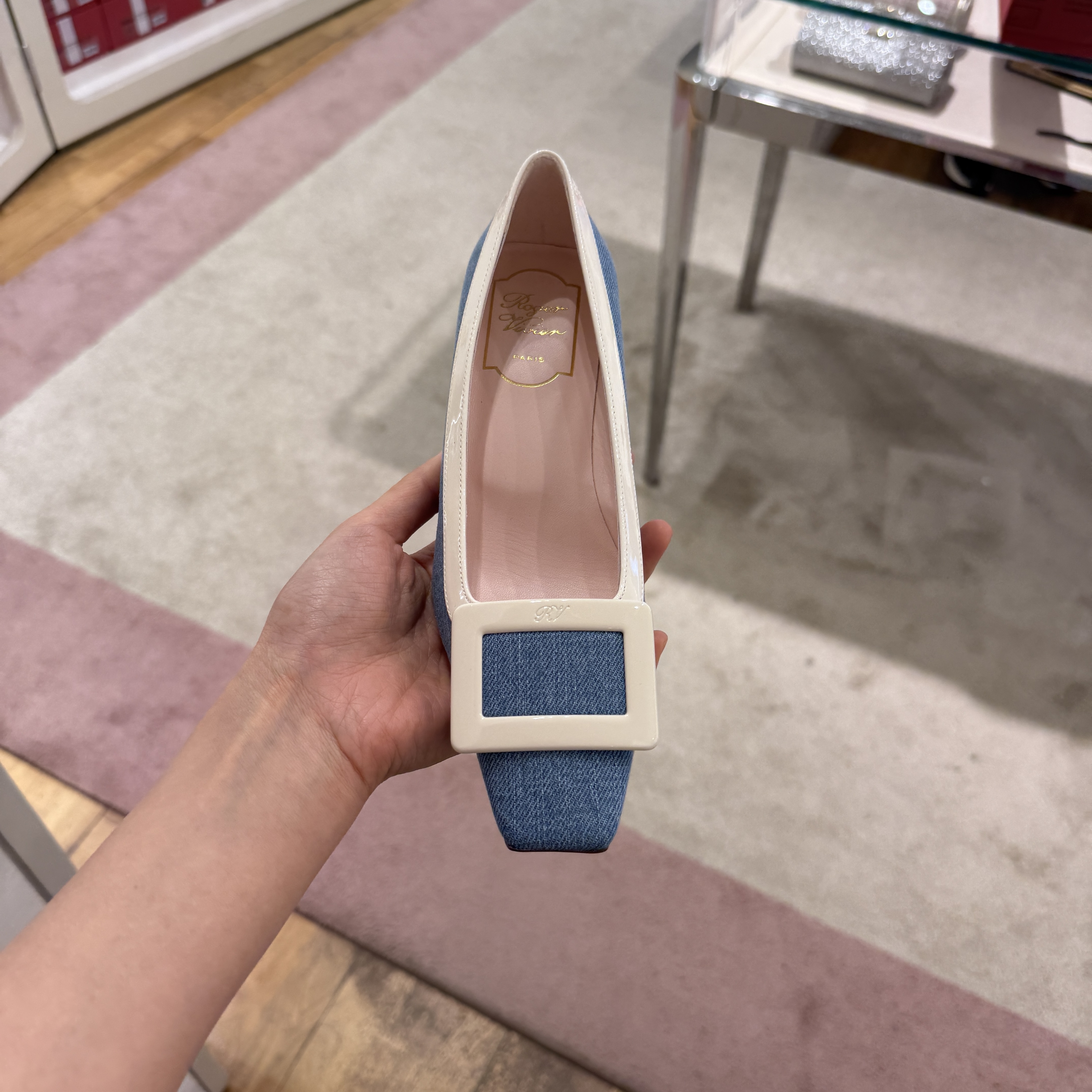 Roger Vivier RV Belle Vivier Heels denim blue 45mm