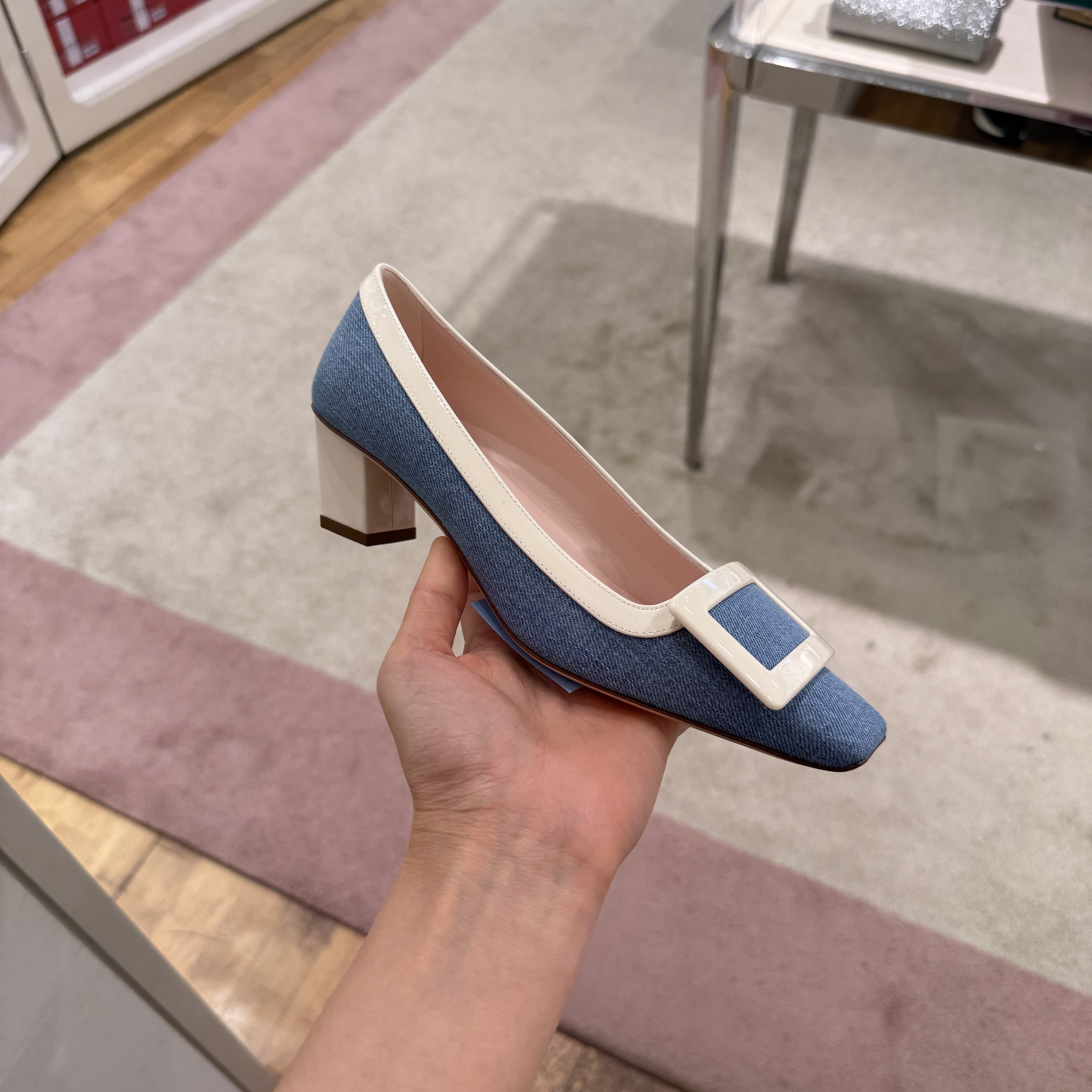 Roger Vivier RV Belle Vivier Heels denim blue 45mm
