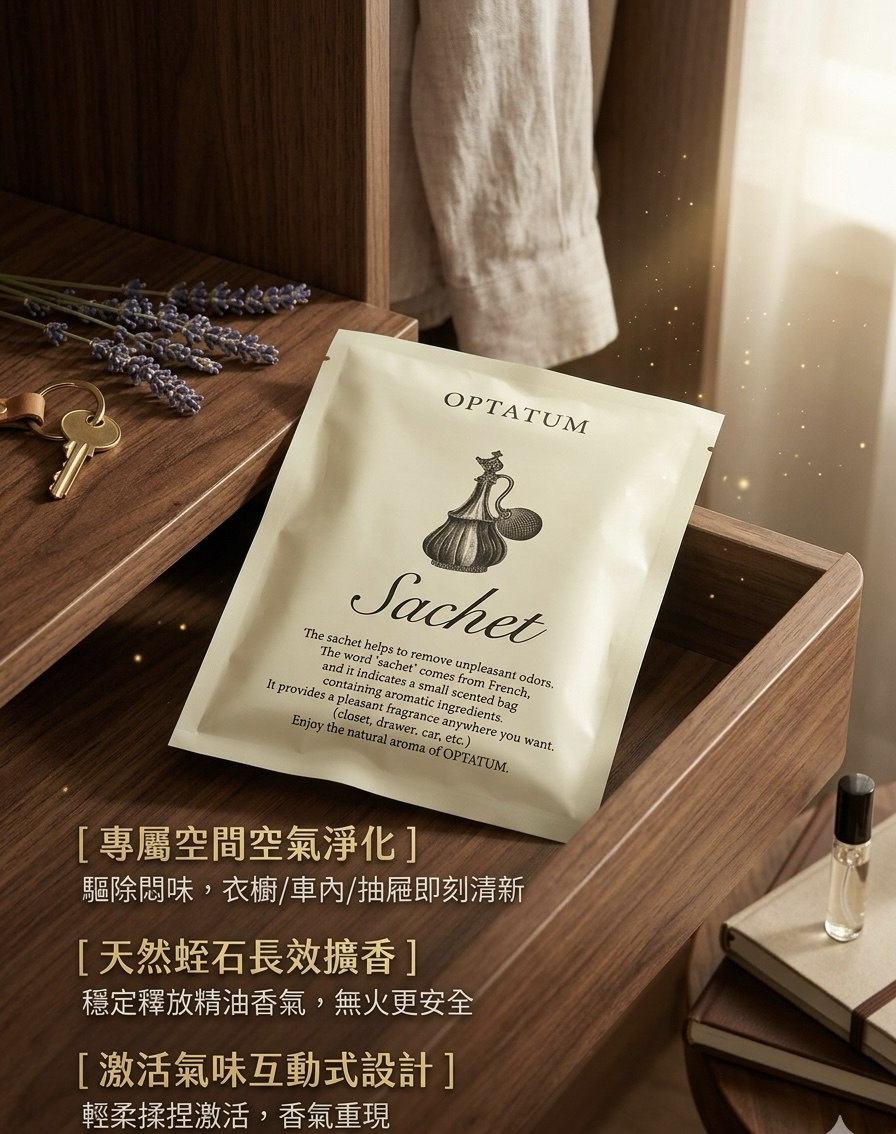 OPTATUM Sachet【精緻（香氛包）「溫暖陽光」的嗅覺體驗✔️陽光下曬過棉被般的溫暖✔️乾淨✔️明亮氣息✔️非常紓壓✔️】【今團26/5， 下午5點截單】不設退換