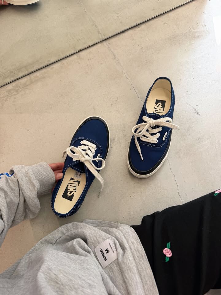 Vans Premium Authentic 44 Deck 日本限定 深藍 海軍藍 粗鞋帶 帆布鞋 VN000EFZCJE