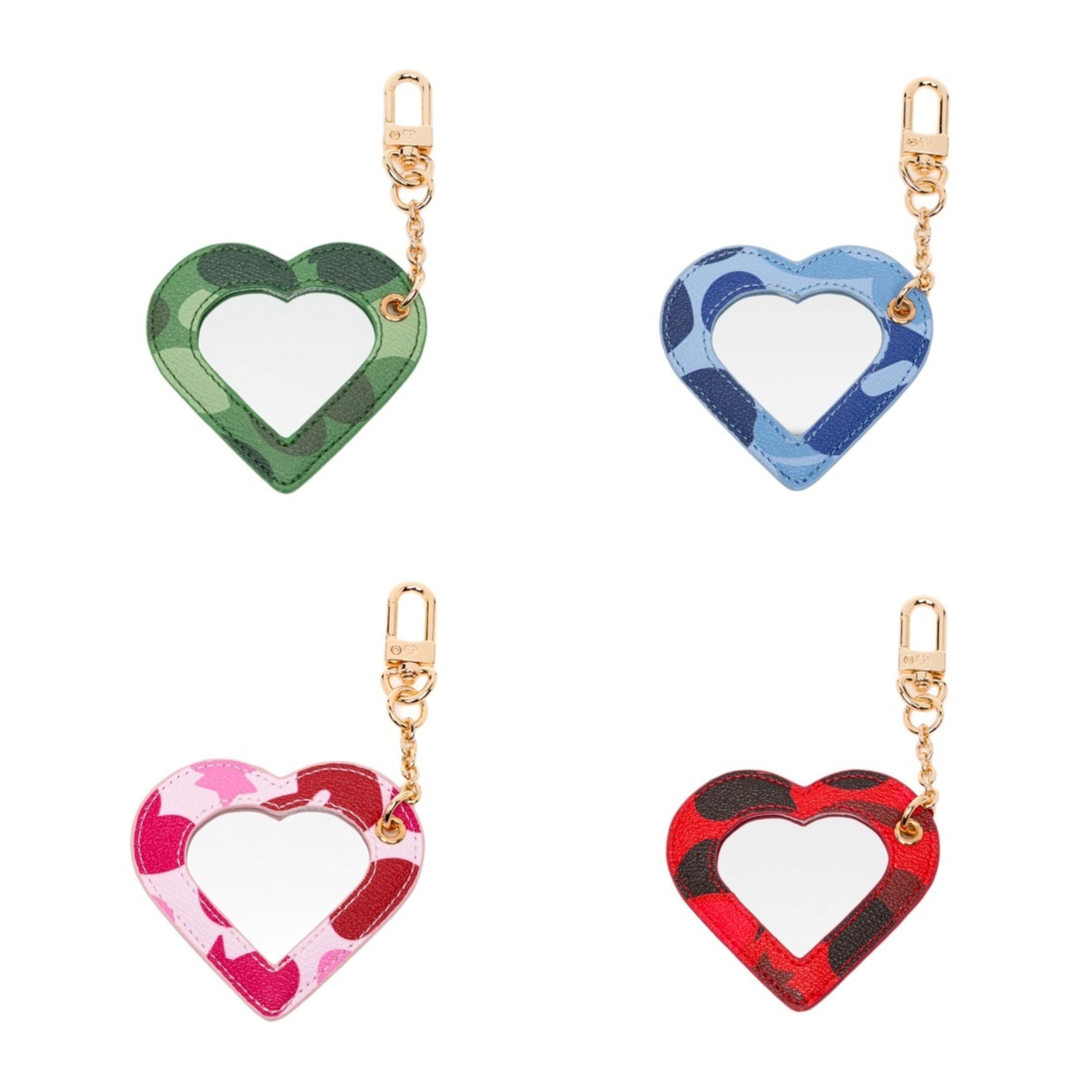 2026SS A BATHING APE BAPE CAMO PRINTED HEART MIRROR KEYRING 吊飾 鑰匙圈 鏡子 CM20282335