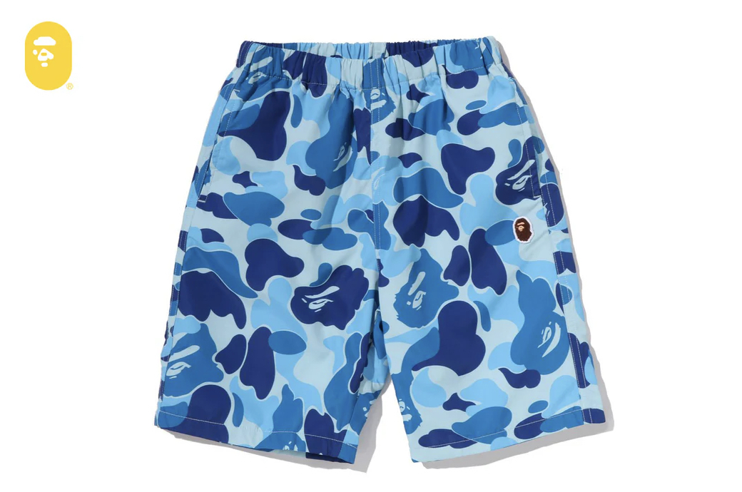【BAPE童裝】0509發售ABC CAMO APE HEAD ONE POINT BEACH SHORTS