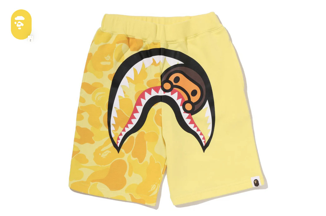 【BAPE童裝】0509發售ABC CAMO MILO SHARK SWEAT SHORTS