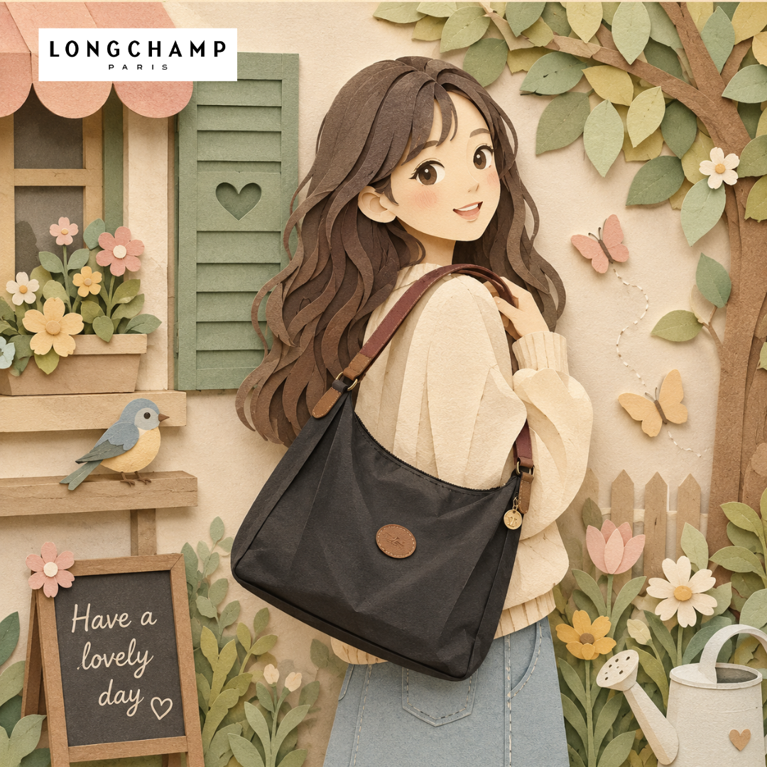 Longchamp 經典歐洲限定多用途Hobo袋
