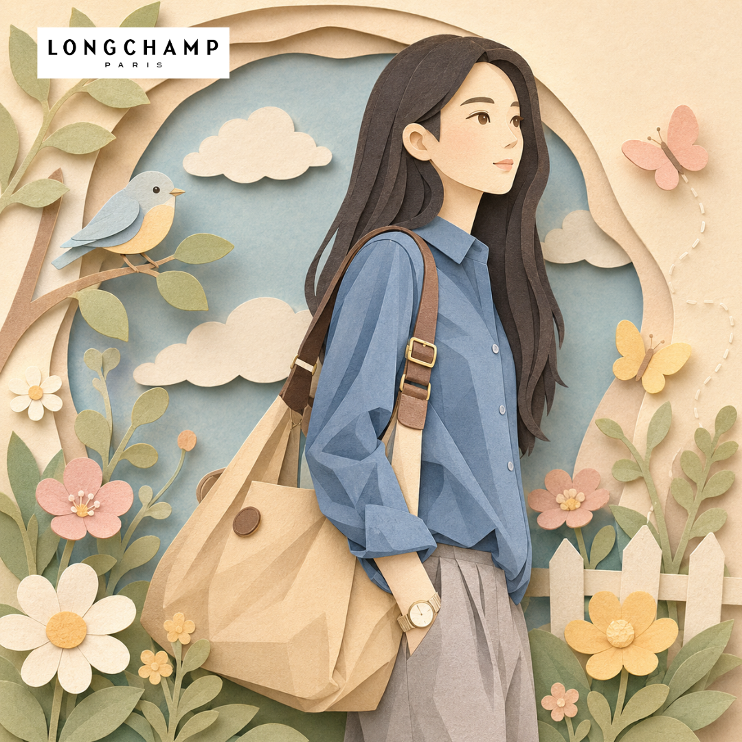 Longchamp 經典歐洲限定多用途Hobo袋
