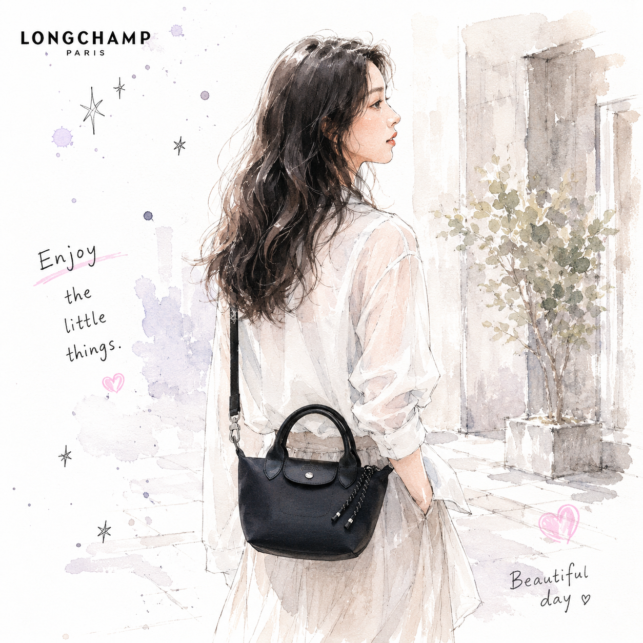 Longchamp Le Pliage Energy系列迷你crossbody (揹帶可拆)