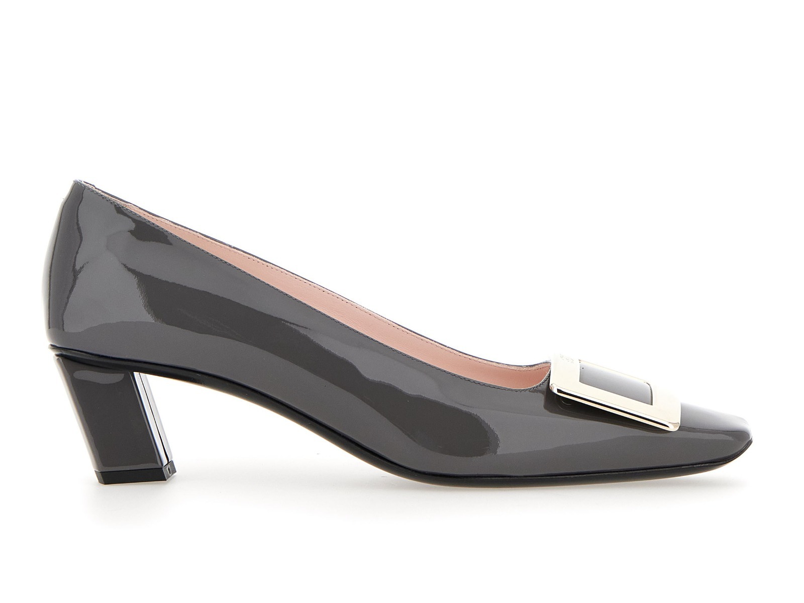 Roger Vivier RV Belle Vivier heels patent dark Grey 45mm