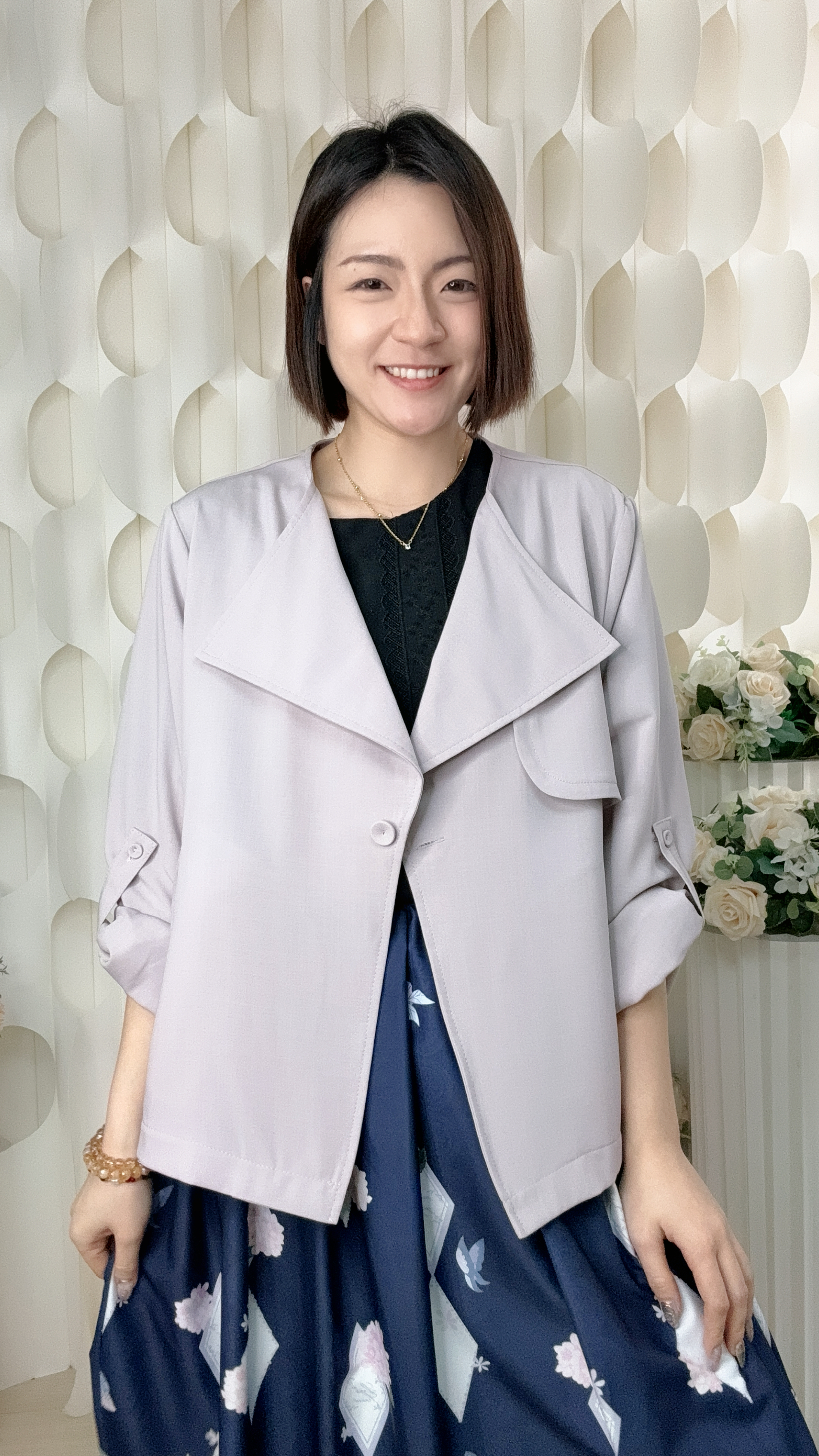 翻領薄身西裝外套 (胸48 腰48 長22吋)  37104  #1905clo