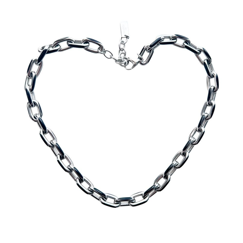 0519CT68-CRISATHENA-COLLECTION-Crisathena Enamel Le Figaro Small necklacein Black,Silver（ A68)