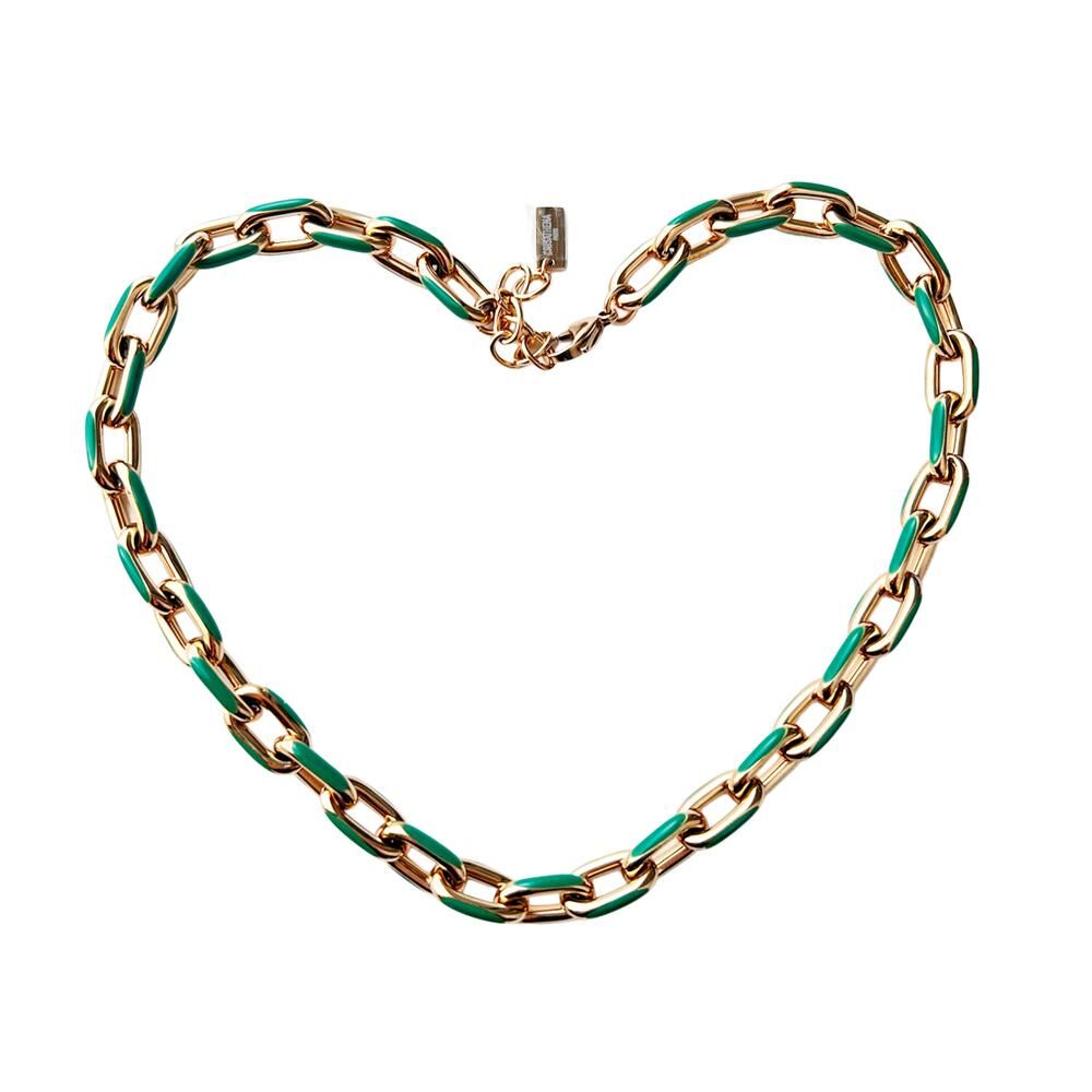 0519CT69-CRISATHENA-COLLECTION-Crisathena Enamel Le Figaro Small necklacein Green,Gold（ A69)