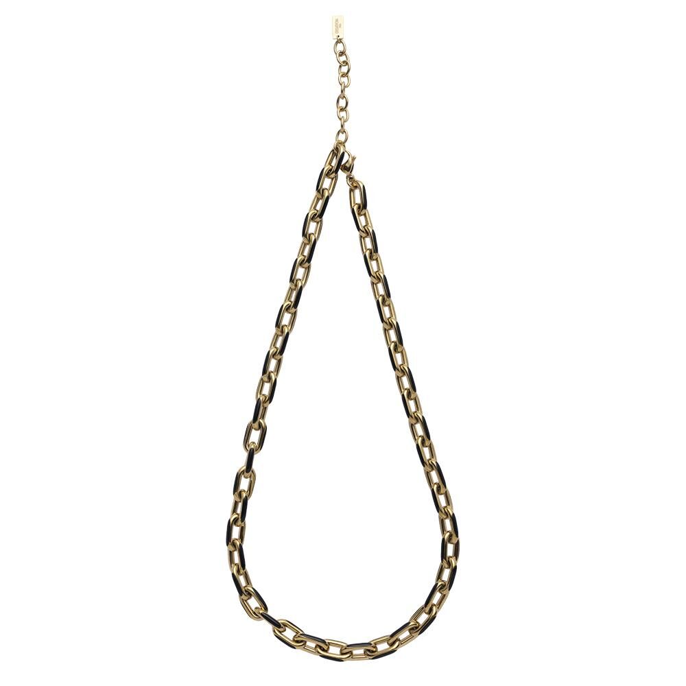 0519CT71-CRISATHENA-COLLECTION-Crisathena Enamel Le Figaro Large necklacein Black,Gold（ A71)