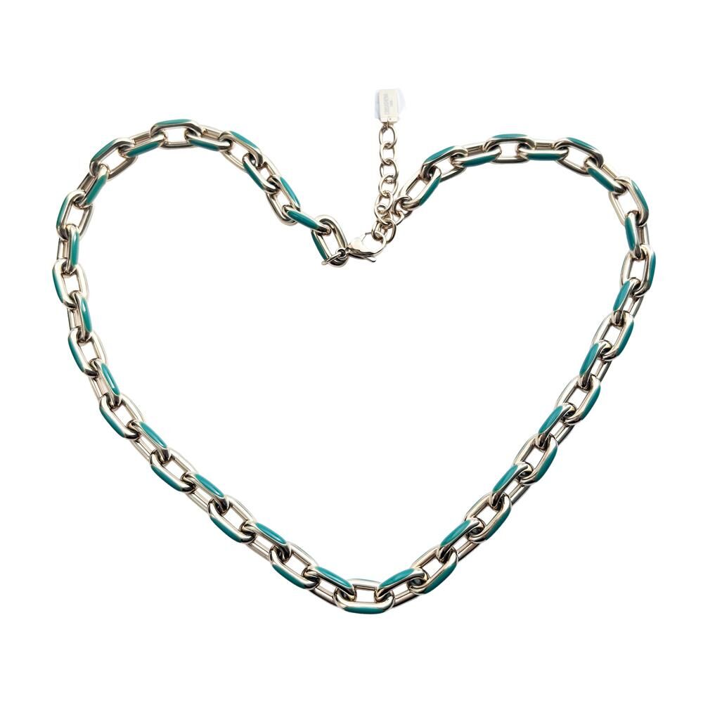 0519CT75-CRISATHENA-COLLECTION-Crisathena Enamel Le Figaro Large necklacein Green,Gold（ A75)