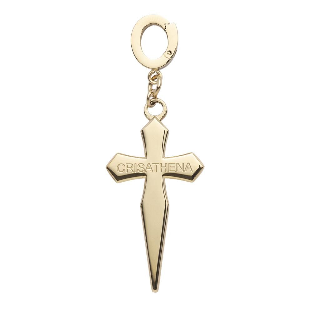 0519CT82-CRISATHENA-COLLECTION-Crisathena Stainless Faith Pendant in Gold（ A82)