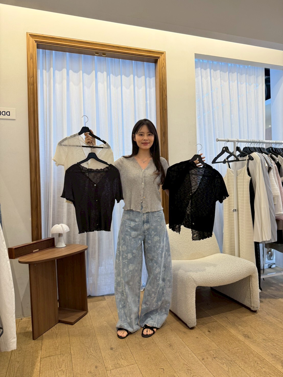 ABB6263 木耳邊直紋小外套