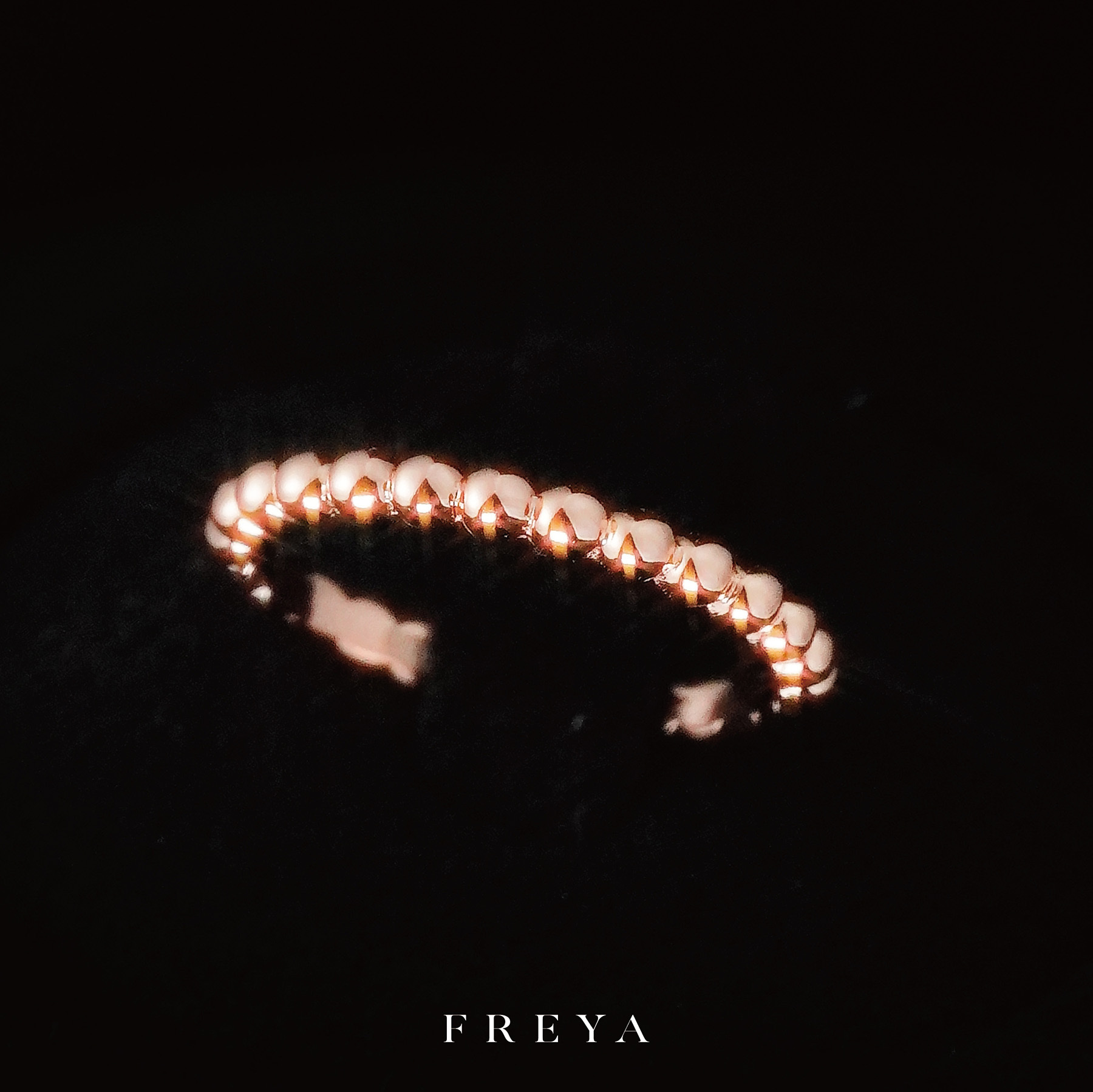 FREYA 素銀圓球線戒 玫瑰金