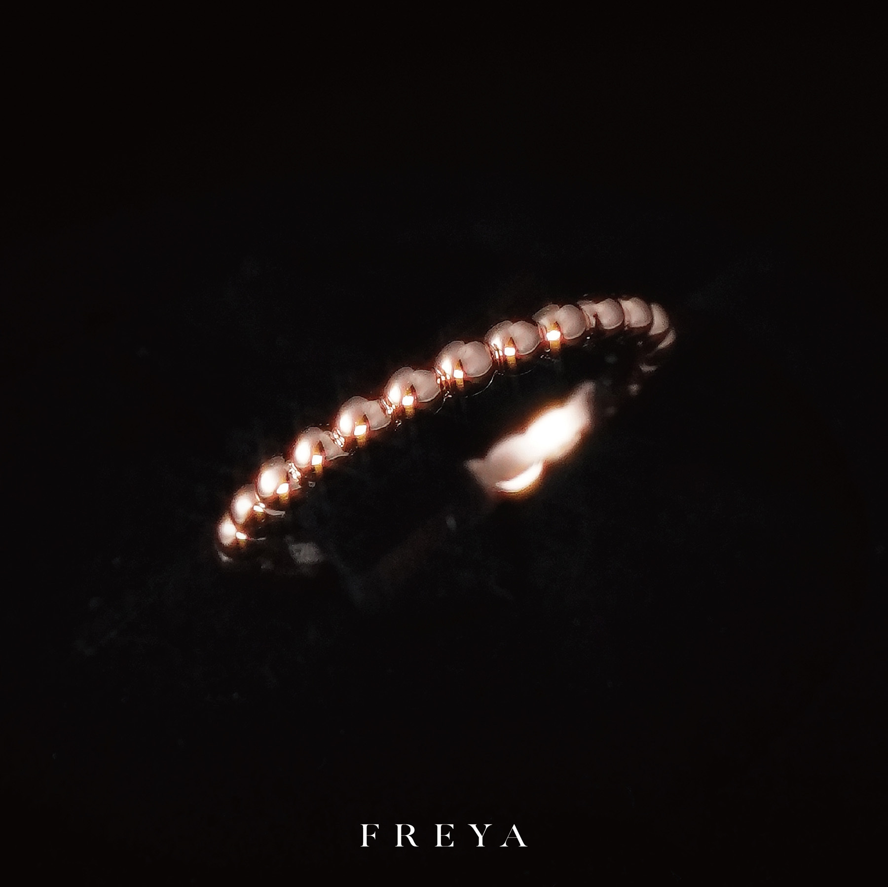 FREYA 素銀圓球線戒 玫瑰金