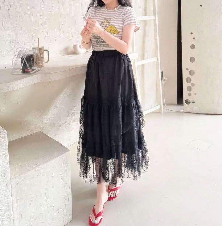 下層紗蕾絲長裙
