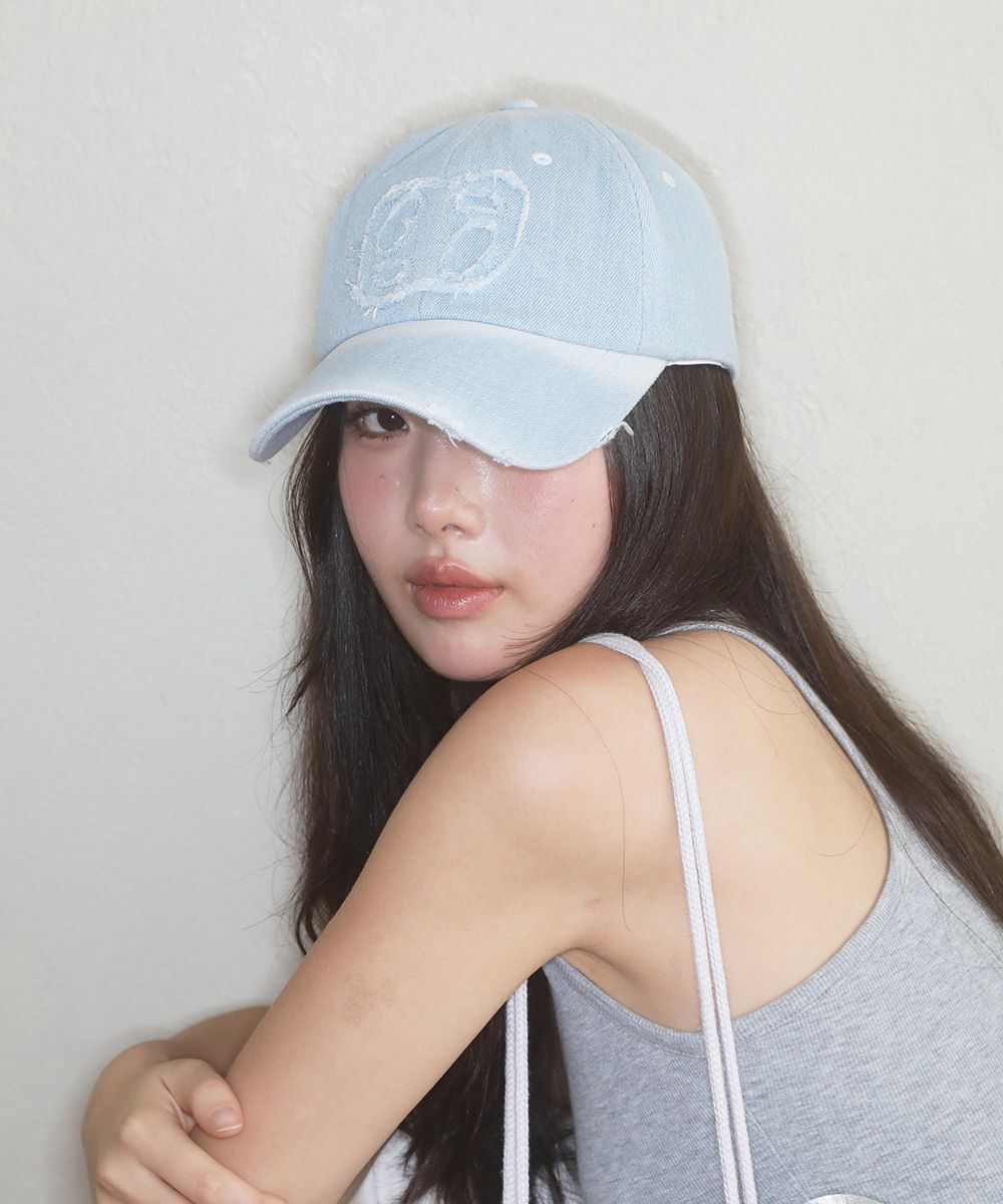 ASON 丹寧貼片棒球帽 淺藍 AS_P0000DDH