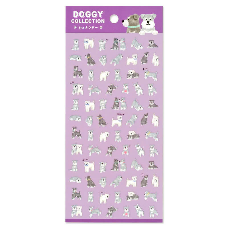雪納瑞 DOGGY 狗狗主題 迷你手帳貼紙｜日本Mind Wave