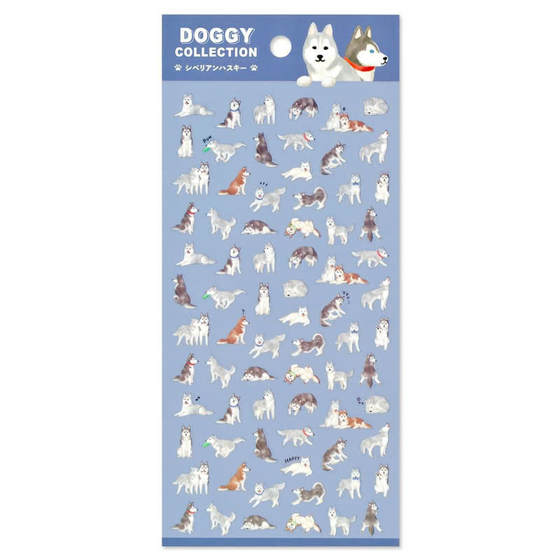 哈士奇 DOGGY 狗狗主題 迷你手帳貼紙｜日本Mind Wave