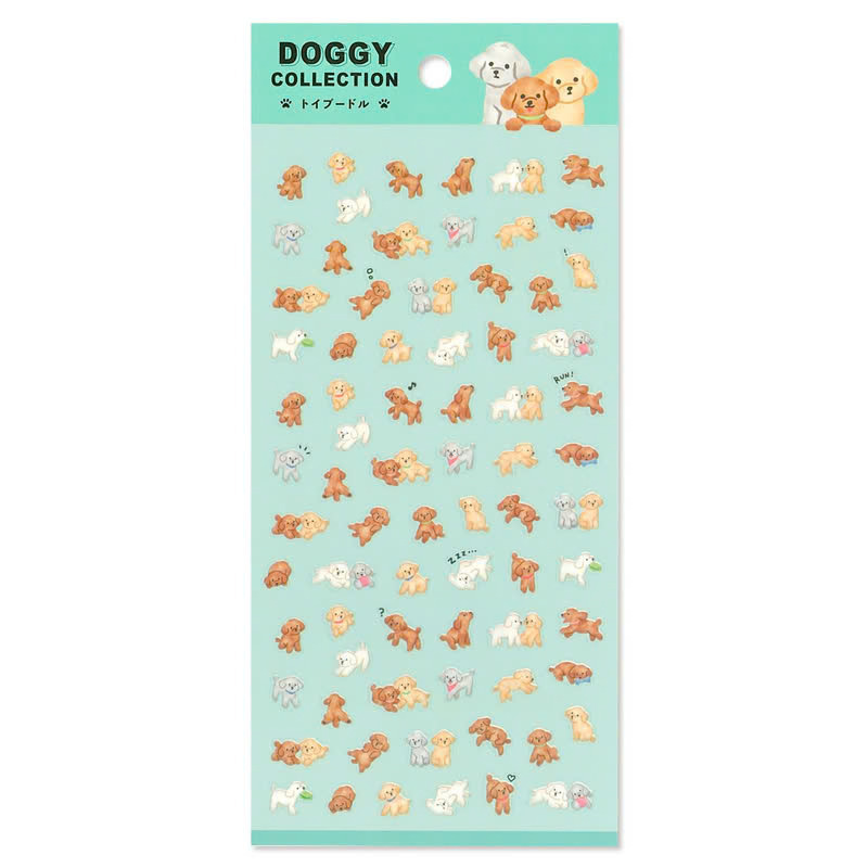 紅貴賓 DOGGY 狗狗主題 迷你手帳貼紙｜日本Mind Wave