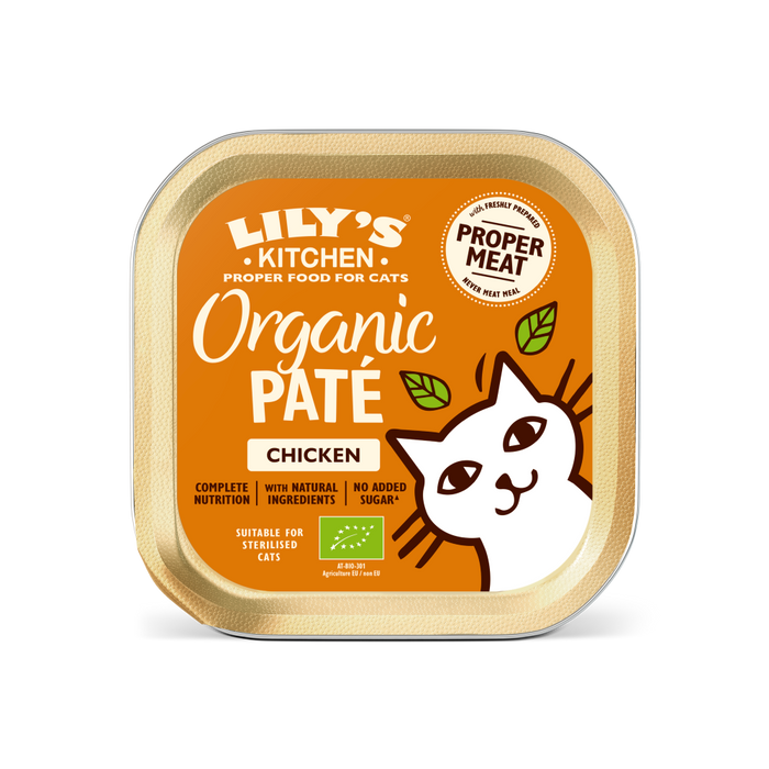Lily's Kitchen – 有機無穀主食肉泥餐盒 - 雞肉餐 Chicken in Organic Pate (橙) 85g (原箱19盒優惠@$13.5)