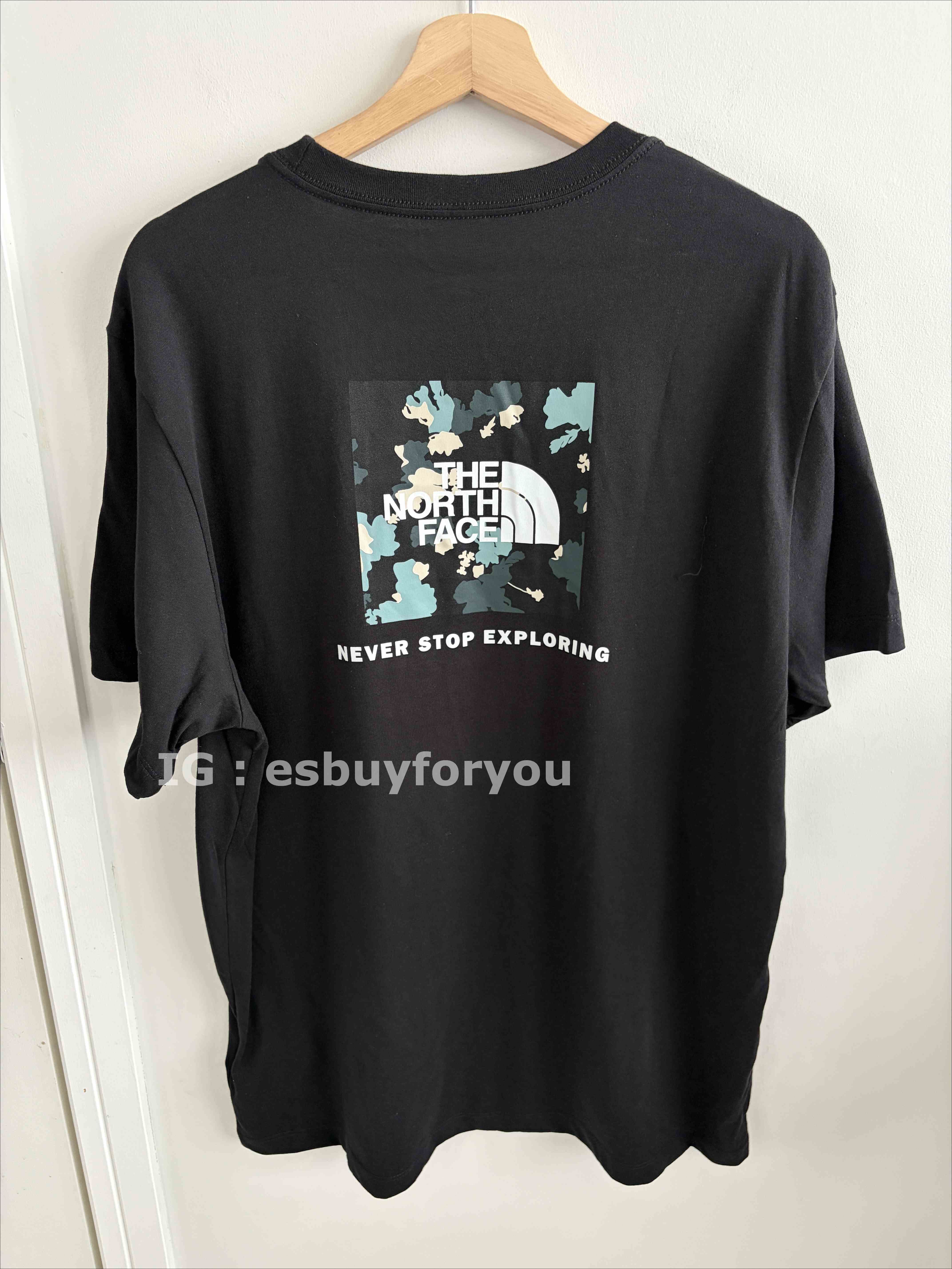 THE NORTH FACE 男大人 迷彩BOX 正反圖 短TEE