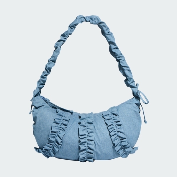Adidas 愛迪達 Denim Ruff Bag KX6975 側背包 肩背 斜背 丹寧藍 荷葉邊 半月包