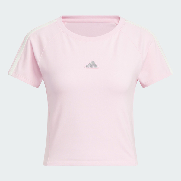 Adidas 愛迪達 Dce Baby Tee KS0277 女 T恤 運動上衣 休閒短袖 粉紅 亞版 短版 閃耀