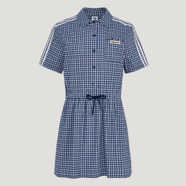 Adidas 愛迪達 Plaid Dress KU9400 女 連身洋裝 格紋藍 亞版 純棉
