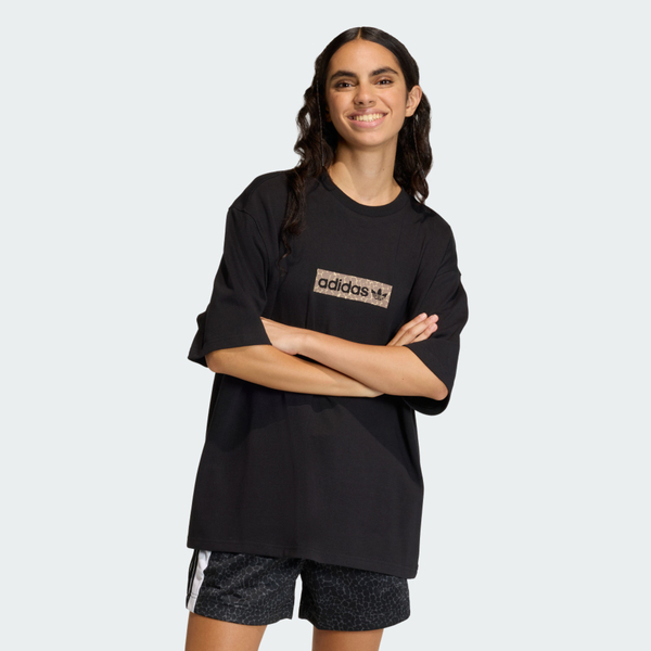 Adidas 愛迪達 Aop Ss T-shirt KD2822 女 T恤 運動上衣 休閒短袖 黑 亞版 純棉