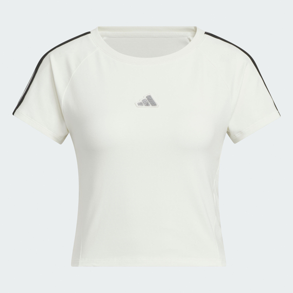 Adidas 愛迪達 Dce Baby Tee KS0276 女 T恤 運動上衣 休閒短袖 白 亞版 短版 閃耀