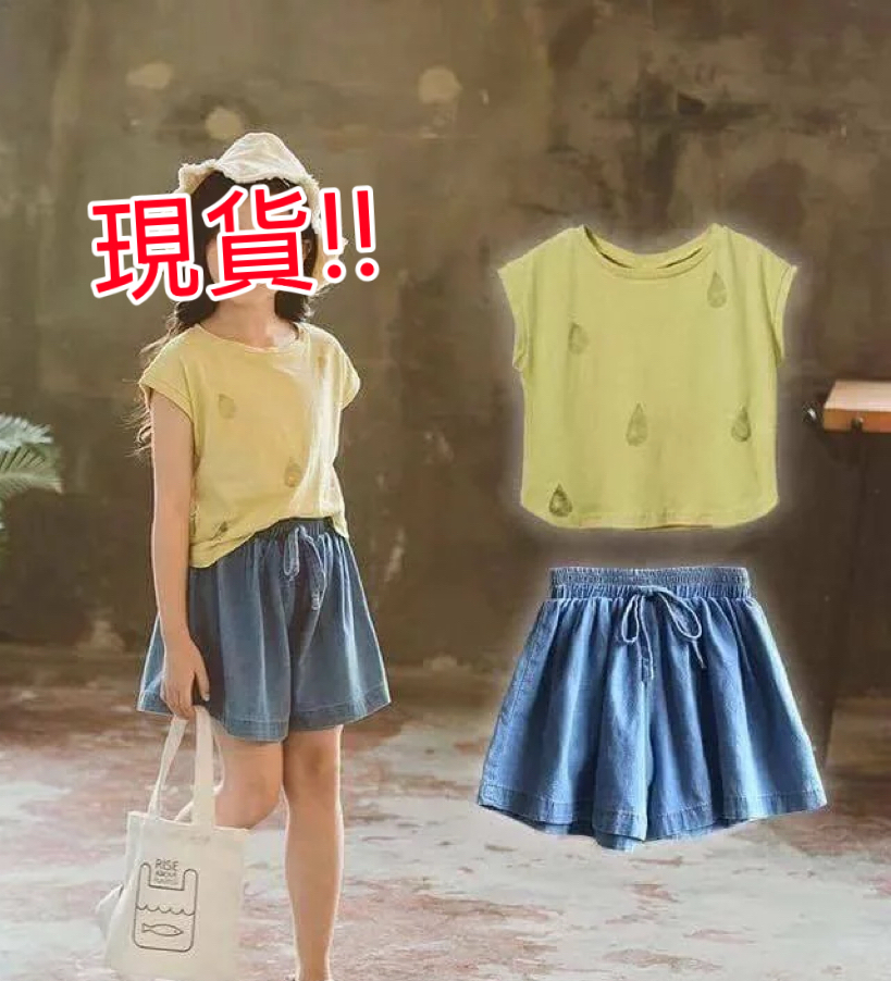 (現貨) LBK-0172 Tee + 牛仔裙褲套裝