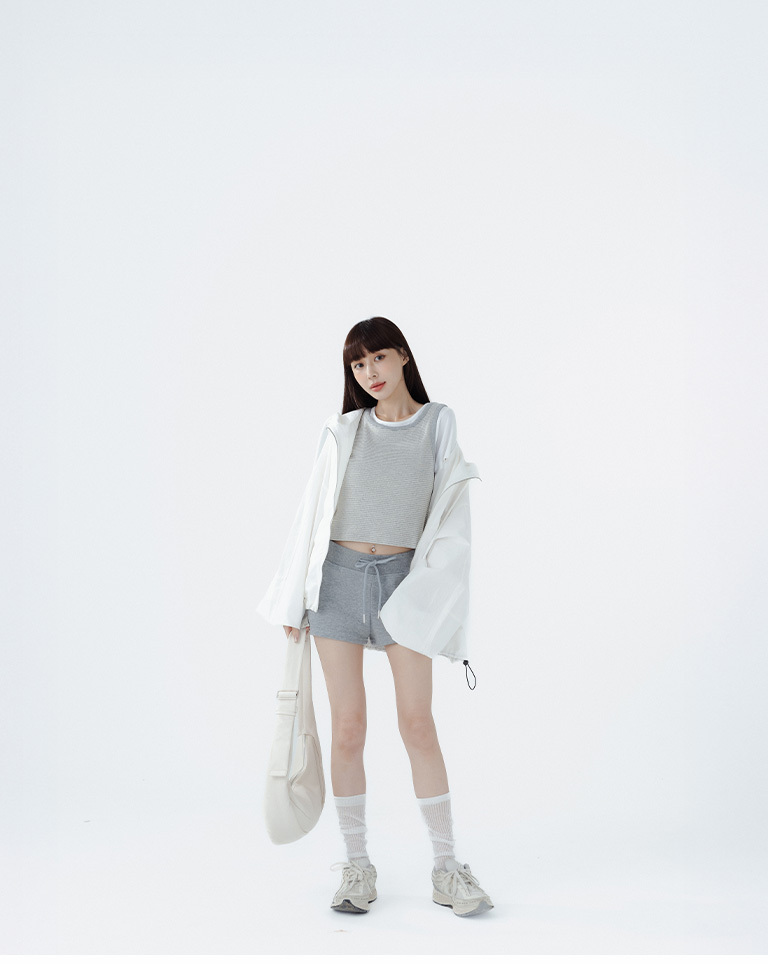 Casual plain drawstring cotton shorts, available in three colors, sizes S/M【04130333】in stock+pre-order