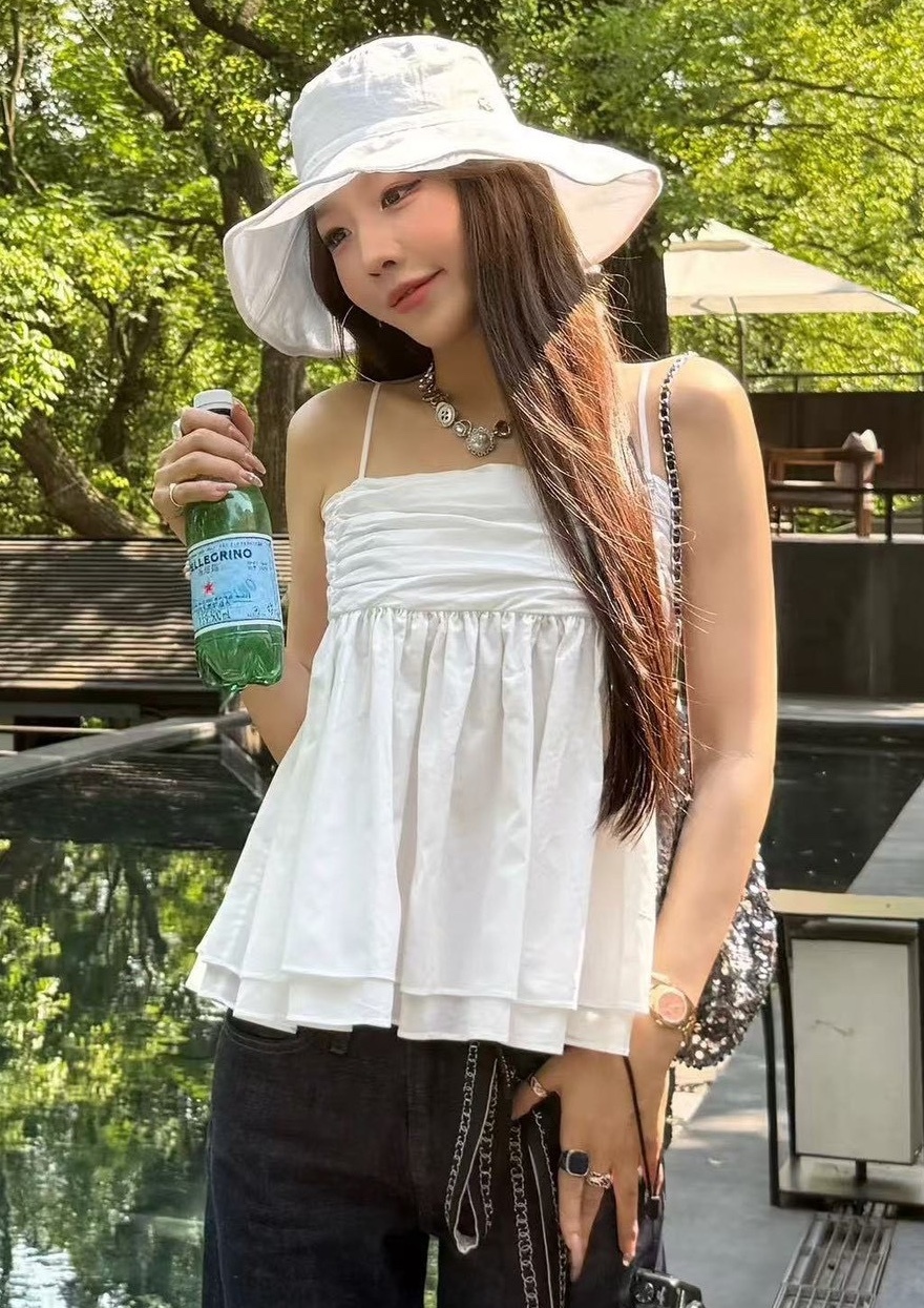 美背簍空綁繩棉麻背心