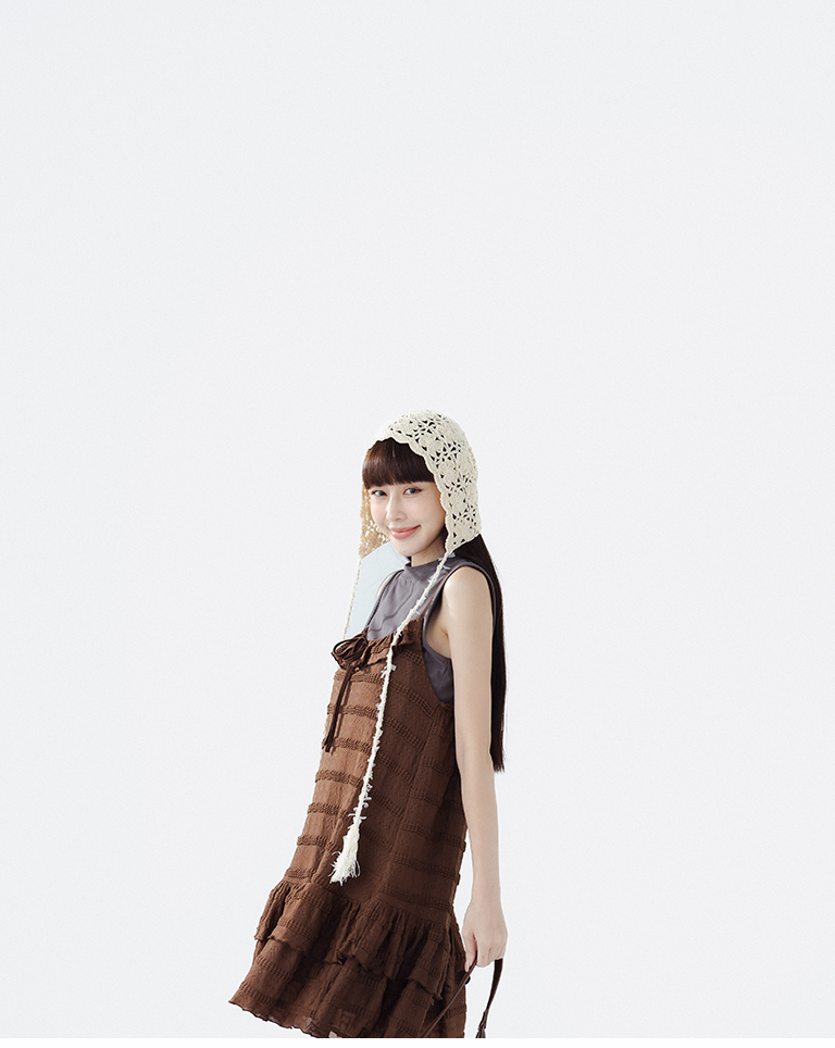 Tassel-shaped openwork floral crochet hat, available in two colors.【07020999】in stock+pre-order