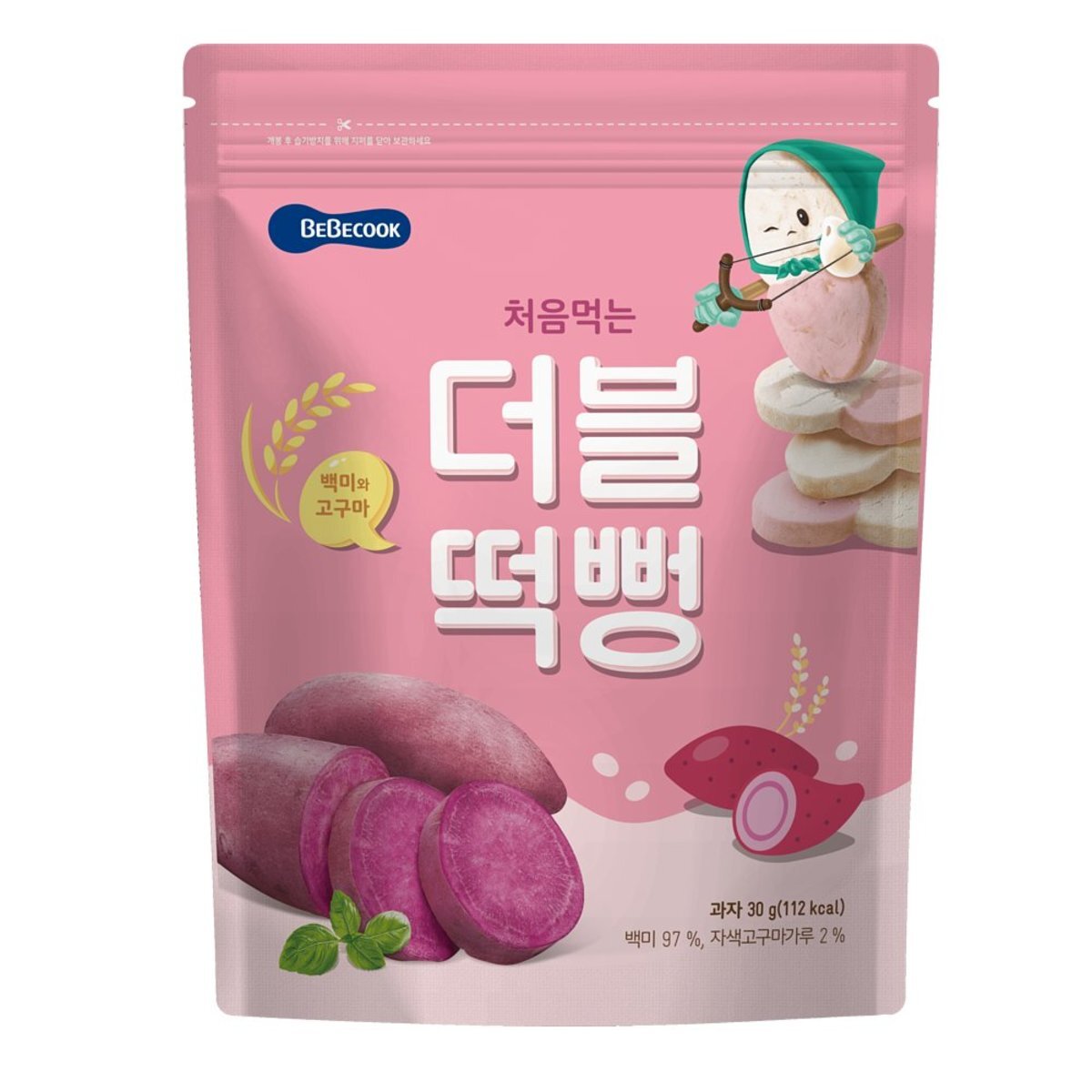 【BEBECOOK】Color Rice Rusk (Purple Sweet Potato) 30g - Suitable for 5 months+