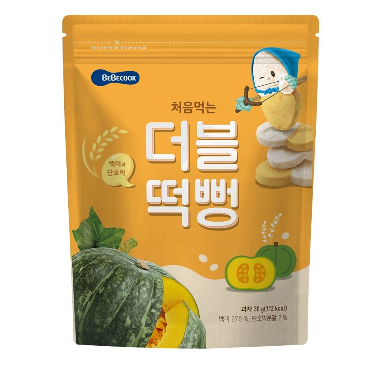 【BEBECOOK】Color Rice Rusk (Pumpkin) 30g - Suitable for 5 months+
