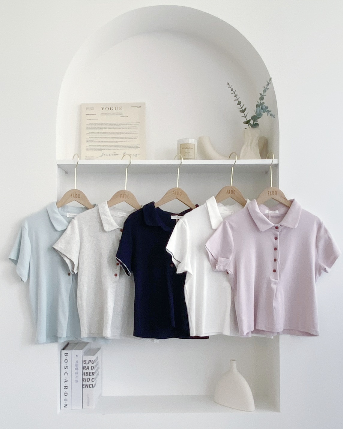 法朵Fado shop｜撞色排釦滾邊Polo領短袖上衣 0215144 五色