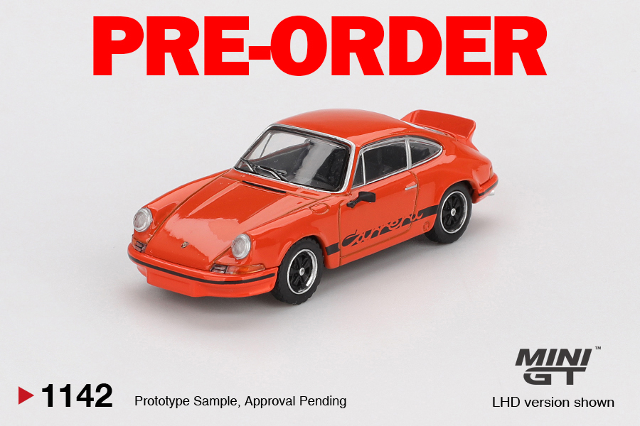 [預訂] MINI GT #1142 保時捷Porsche 911 Carrera RS 2.7 Tangerine 黑色塗裝 左軚