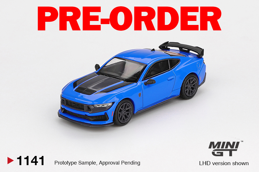 [預訂] MINI GT #1141 福特野馬Ford Mustang Dark Horse 2024 Grabber Blue 右軚