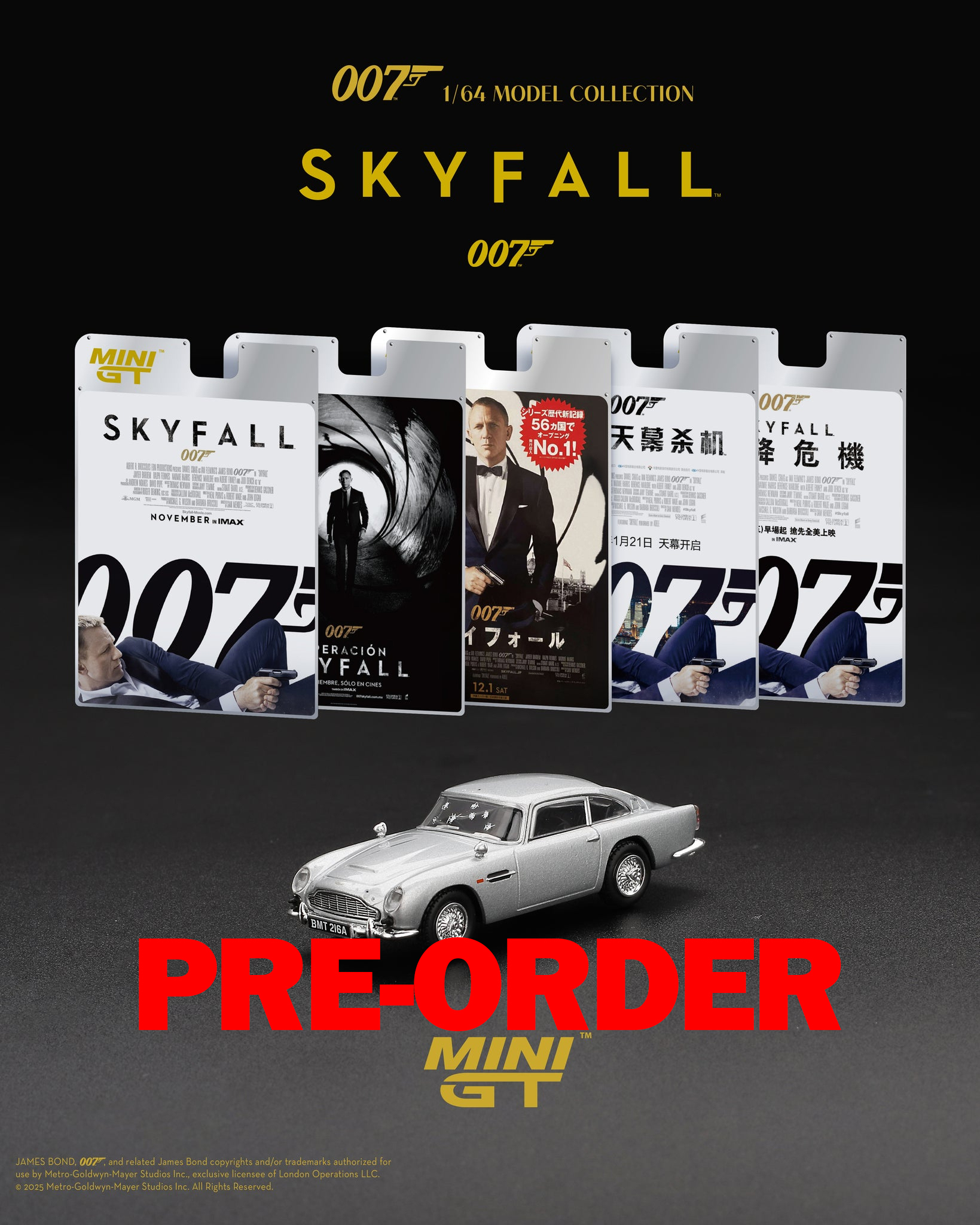 [預訂] Mini GT #913 1/64 007 Aston Martin DB5 《天幕殺機》連英文迷你海報