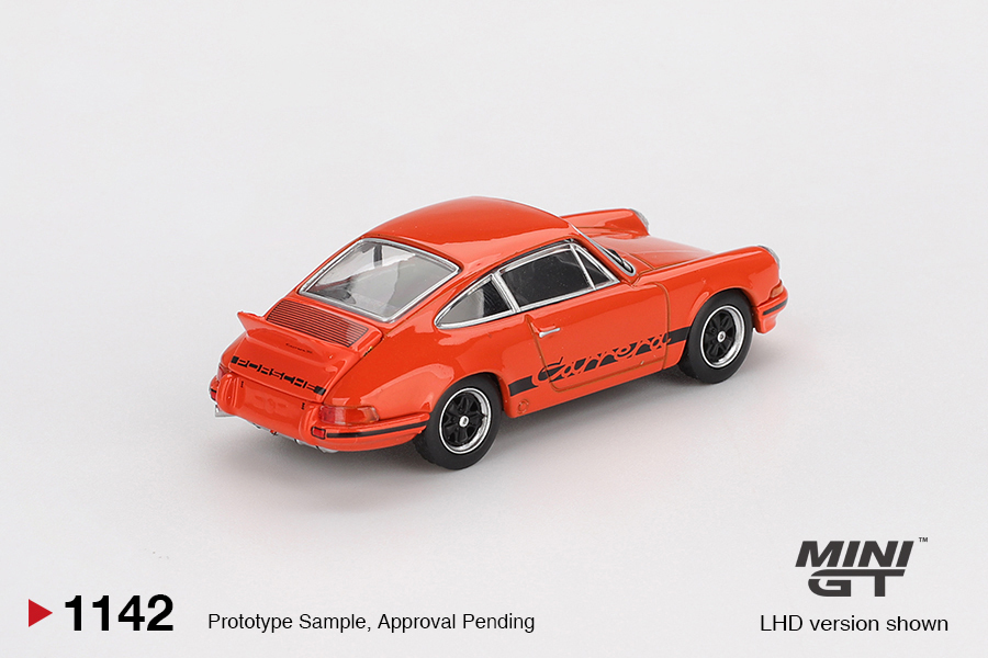MINI GT #1142 保時捷Porsche 911 Carrera RS 2.7 Tangerine 黑色塗裝 左軚