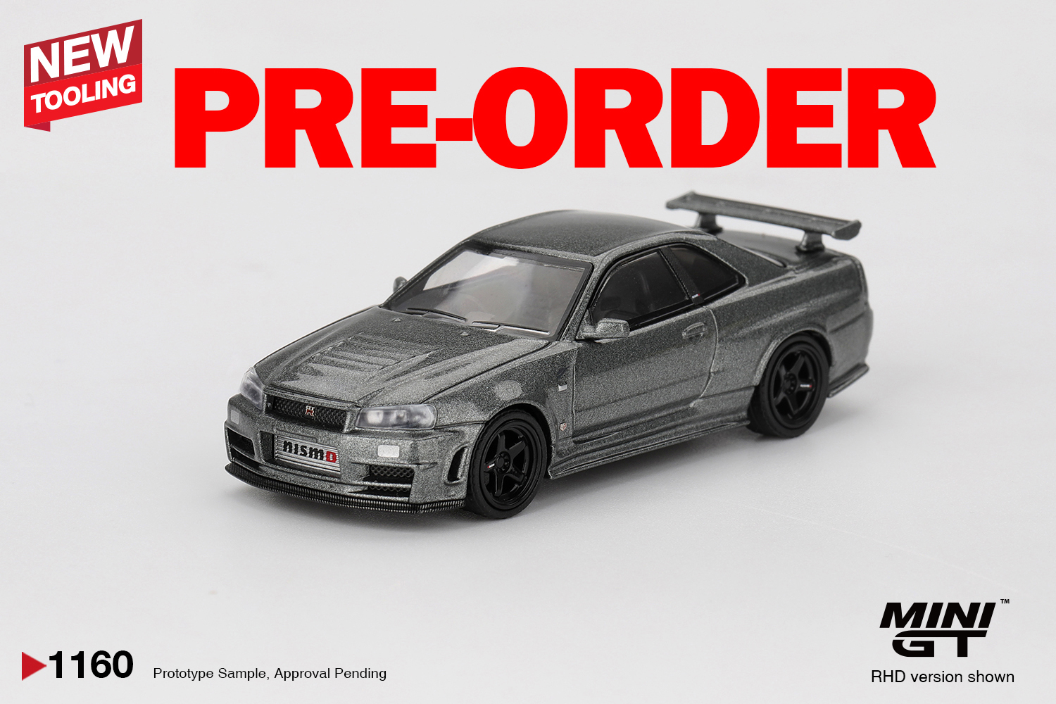 [預訂] MINI GT #1160 日產 Nissan Skyline GT-R 深金屬灰 NISMO BNR34 CRS