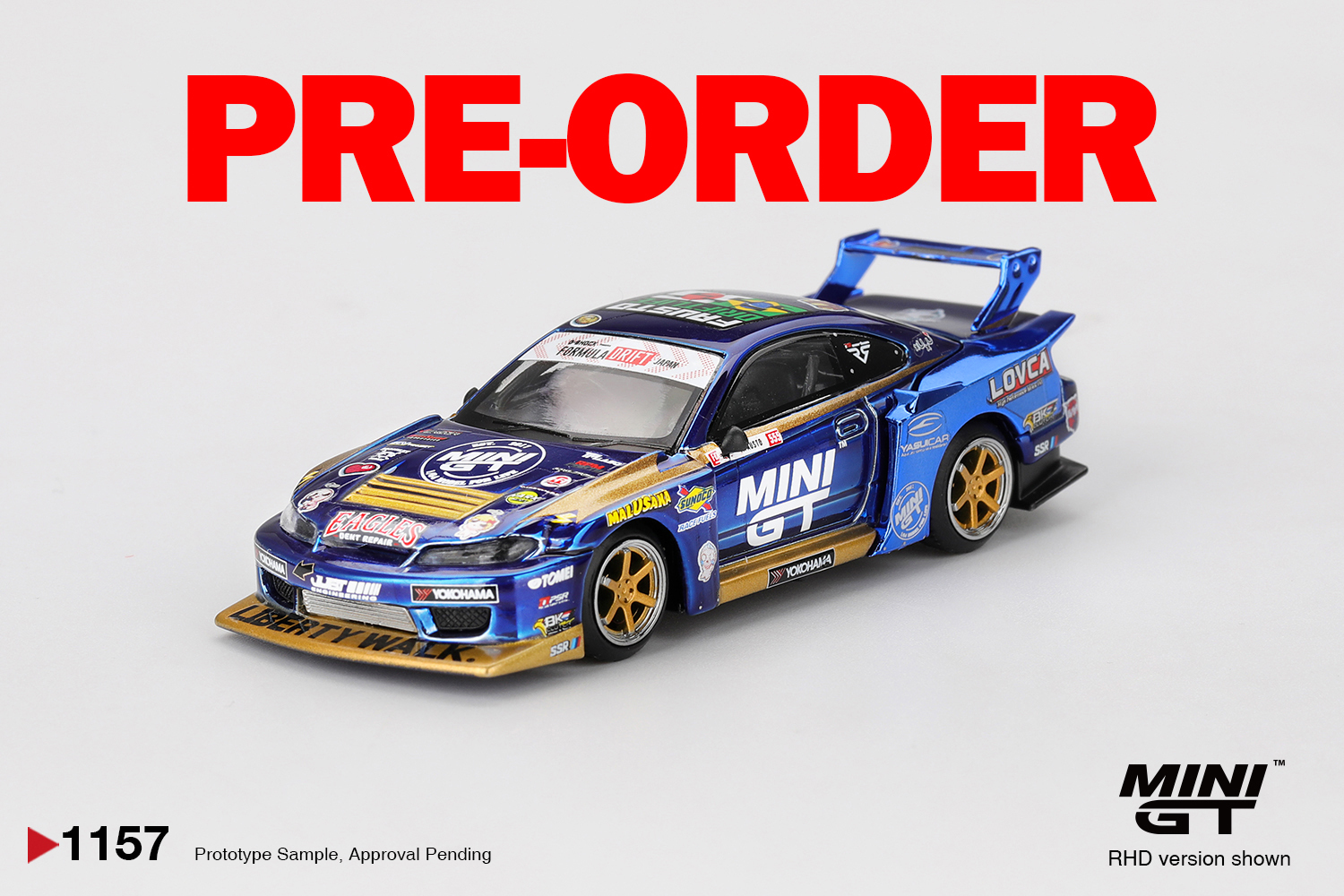 [預訂] MINI GT 1/64 #1157 日產Nissan LB-Super Silhouette S15 SILVIA #555 Team
