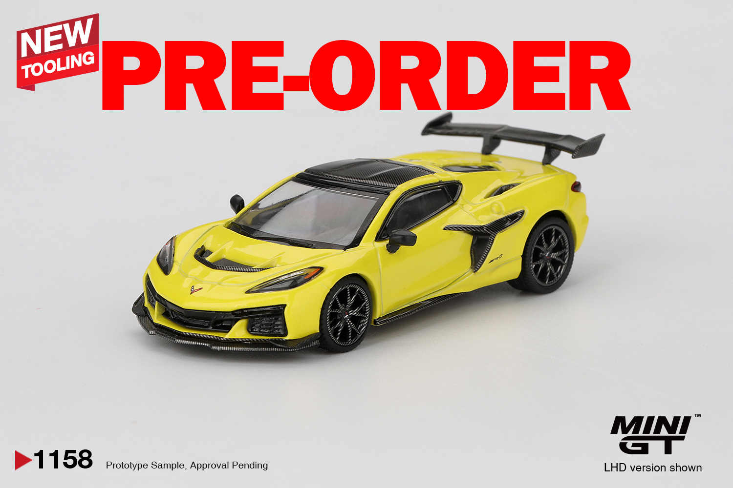 [預訂] MINI GT 1/64 #1158 雪佛蘭Chevrolet Corvette ZR1 Accelerate 黃色模型車