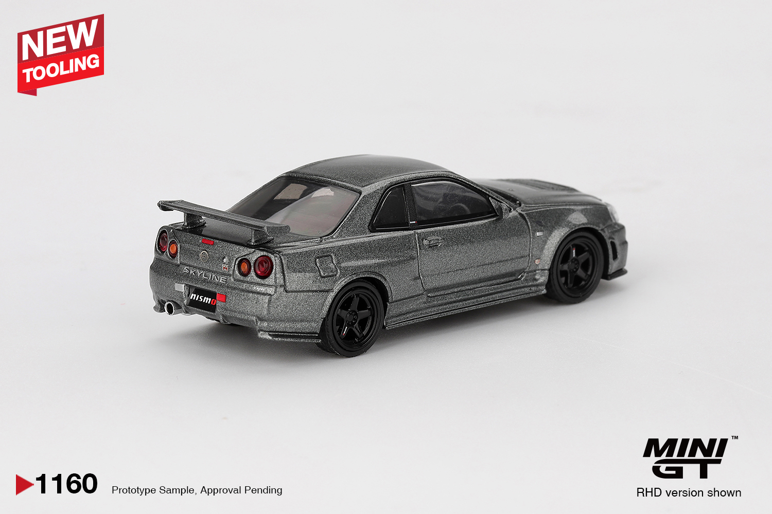 MINI GT #1160 日產 Nissan Skyline GT-R 深金屬灰 NISMO BNR34 CRS